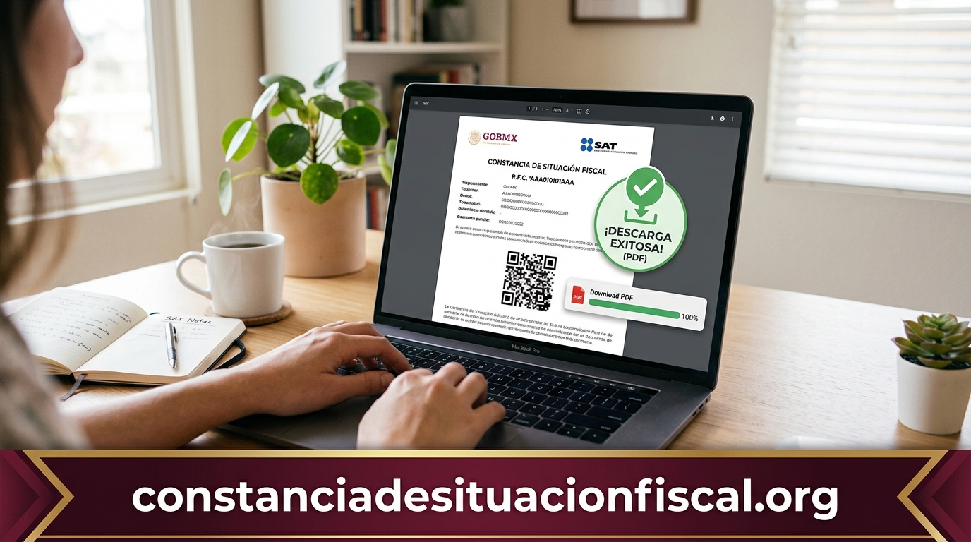 Descarga y verificación de Constancia SAT en computadora